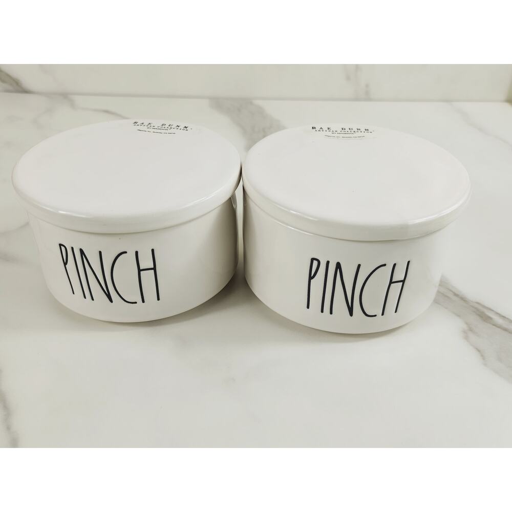 Rae Dunn Pinch Stackable Canister NEW w/ Lid & Spoon Spice Jar x2 by Magenta